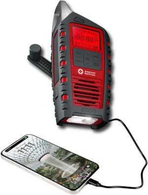 Eton Odyssey Multi-Powered All-Band Bluetooth Emergency Radio with RDS, Red
