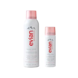 Evian Facial Spray Weekender Kit - Hydrate Skin - Blend Makeup - Instantly Refresh - Travel Friendly - All Skin Types - French Alps Skincare