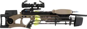 Excalibur Assassin Extreme Accurate Whisper-Quiet Charger Crank Safety Hunting Archery Crossbow - Scope, 30 mm Scope Rings, 4 Proflight 16.5" Arrows, 4-Arrow Quiver Included