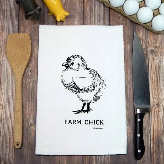 Farm Chick Flour Sack Tea Towel