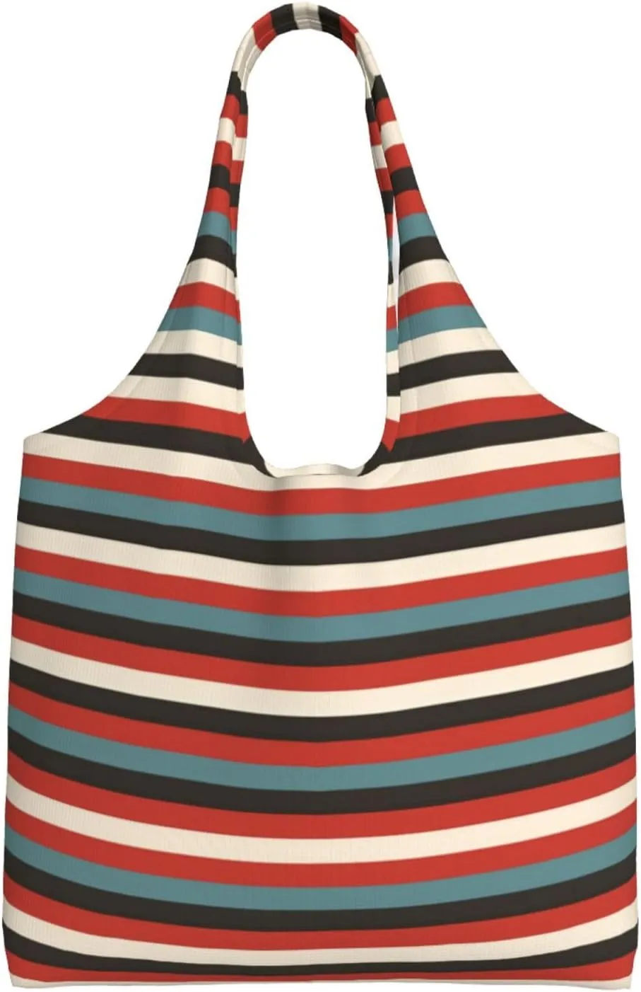 Fashion Striped Print Canvas Totebag Everyday Totebag for Grocery Shopping Fashion Totebag