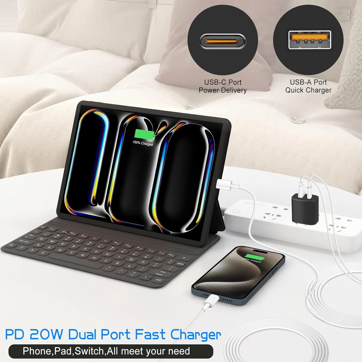 Fast Charger for iPhone 16,2Pack Dual Port A/C iPhone 16 15 Charger Fast Charging,Quick Double A/C Chargers Fast Charging Block,10FT USBC Cable for iPhone16 Pro Max/16e/16/15/15Pro/15 Plus/iPad Pro