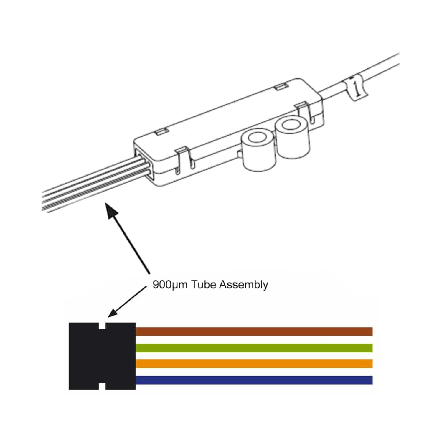 Fiber Optic Cable Buffer Tube Fan-Out Kit 25"" Long. Field installable fanout Solutions for transitioning 250μm fibers to 900um for Direct Connector Termination (6 Strand, 10)