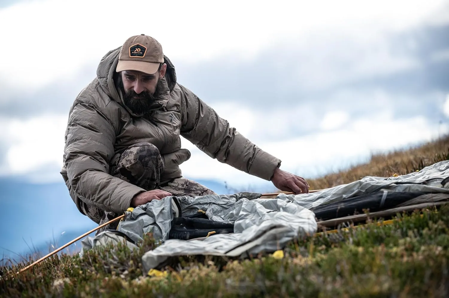 First Lite Men's Whitecloud Down Jacket - Warm Packable Hunting Puffy Coat