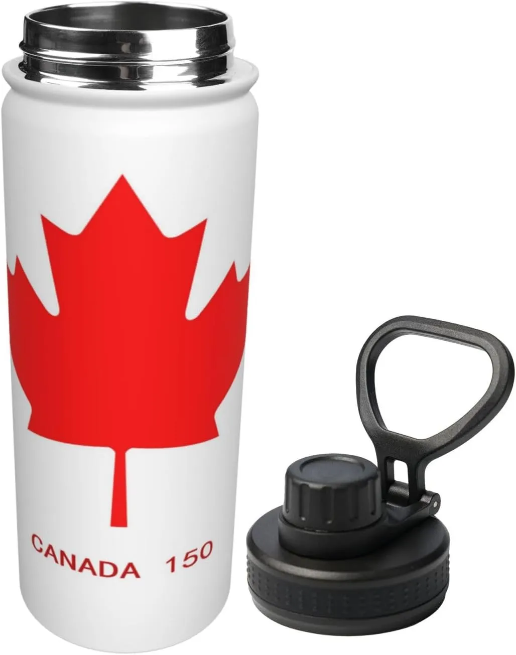 Flag Of Canada Sports Water Bottle 18 Oz Stainless Steel Sports Insulated Kettle for Travel Outdoor Gym