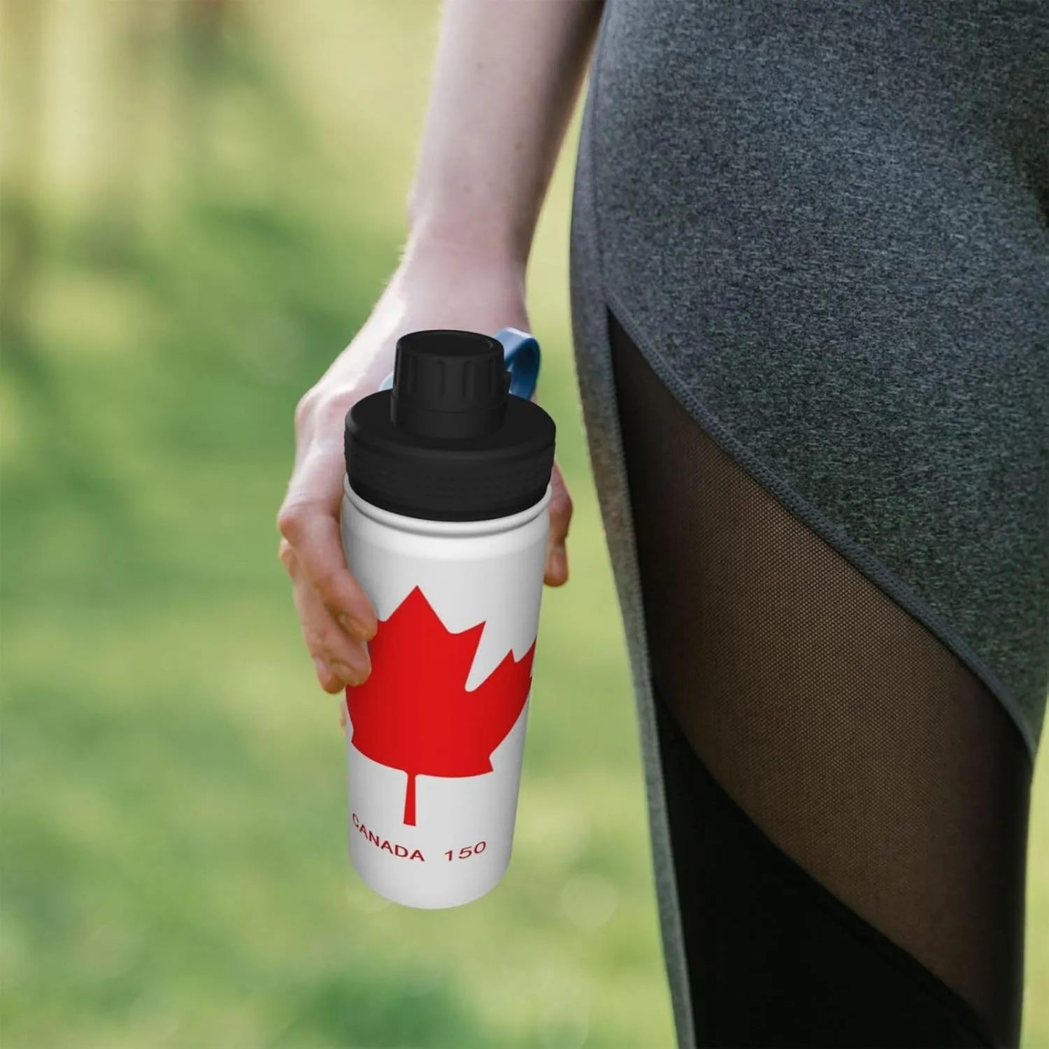 Flag Of Canada Sports Water Bottle 18 Oz Stainless Steel Sports Insulated Kettle for Travel Outdoor Gym