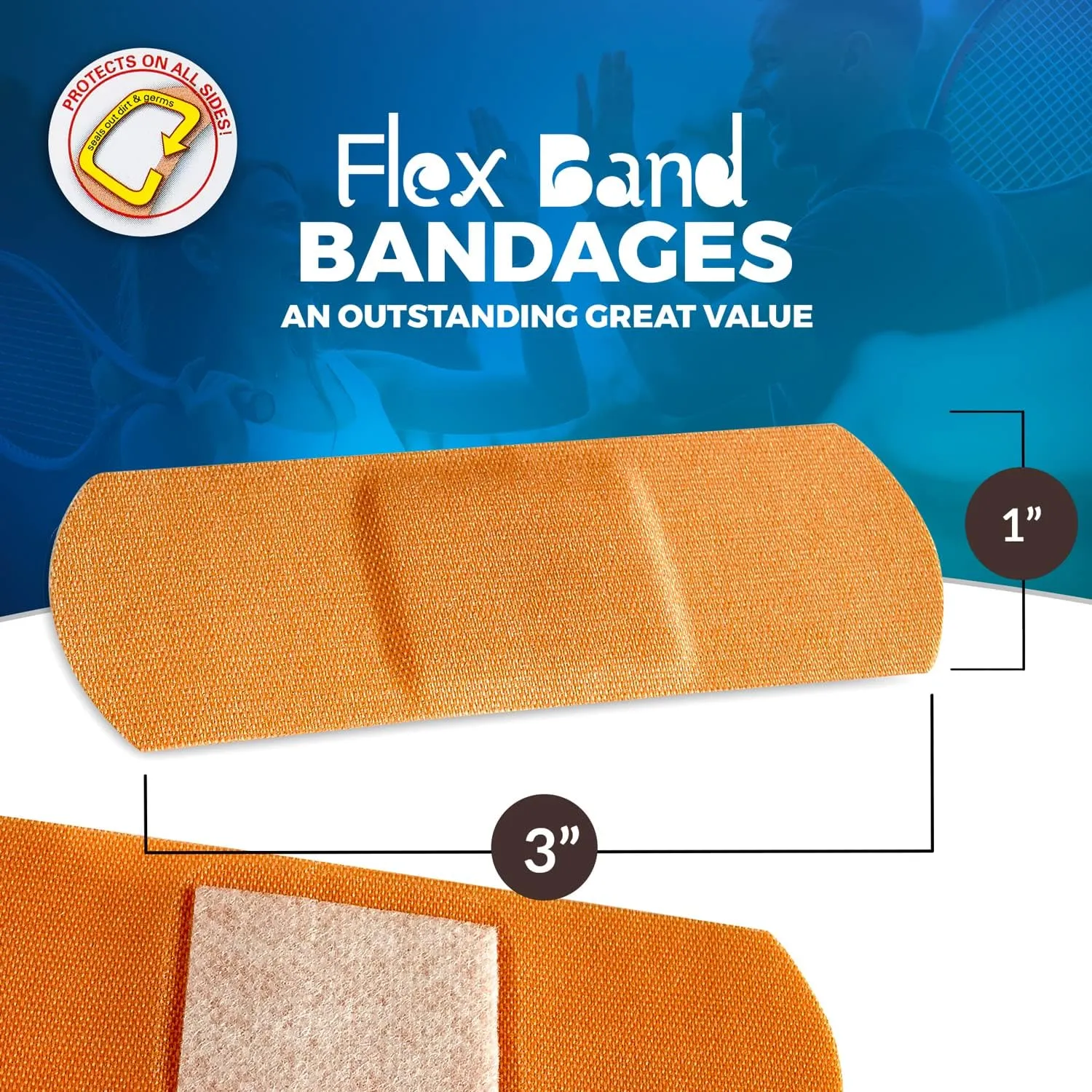 Flexible Fabric Bandages - Flex Fabric Adhesive Bandages Finger-Tip Bandages Knuckles and Thumb Bandages for Finger Care and to Protect Wounds from Infection - (200 Count)