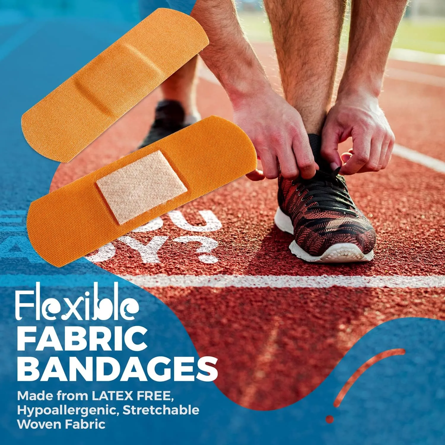 Flexible Fabric Bandages - Flex Fabric Adhesive Bandages Finger-Tip Bandages Knuckles and Thumb Bandages for Finger Care and to Protect Wounds from Infection - (200 Count)