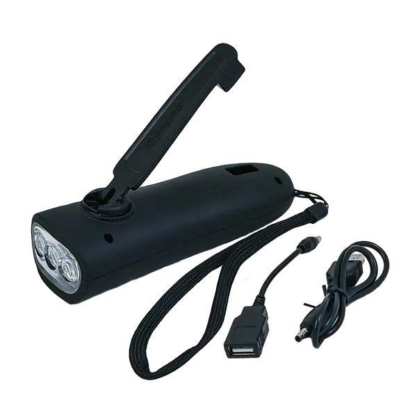 Flipo Dynamo Hand-Crank Flashlight With Emergency Radio and Power Bank