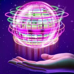 Flying Orb Ball Toy-2024 Upgraded Galaxy Hover Ball Cosmic Globe Boomerang Soaring Magic Hand Controlled Spinner Drone Kids Adults Cool Outdoor Toy Gift for 6 7 8 9 10  Year Old Boys Girls-Purple
