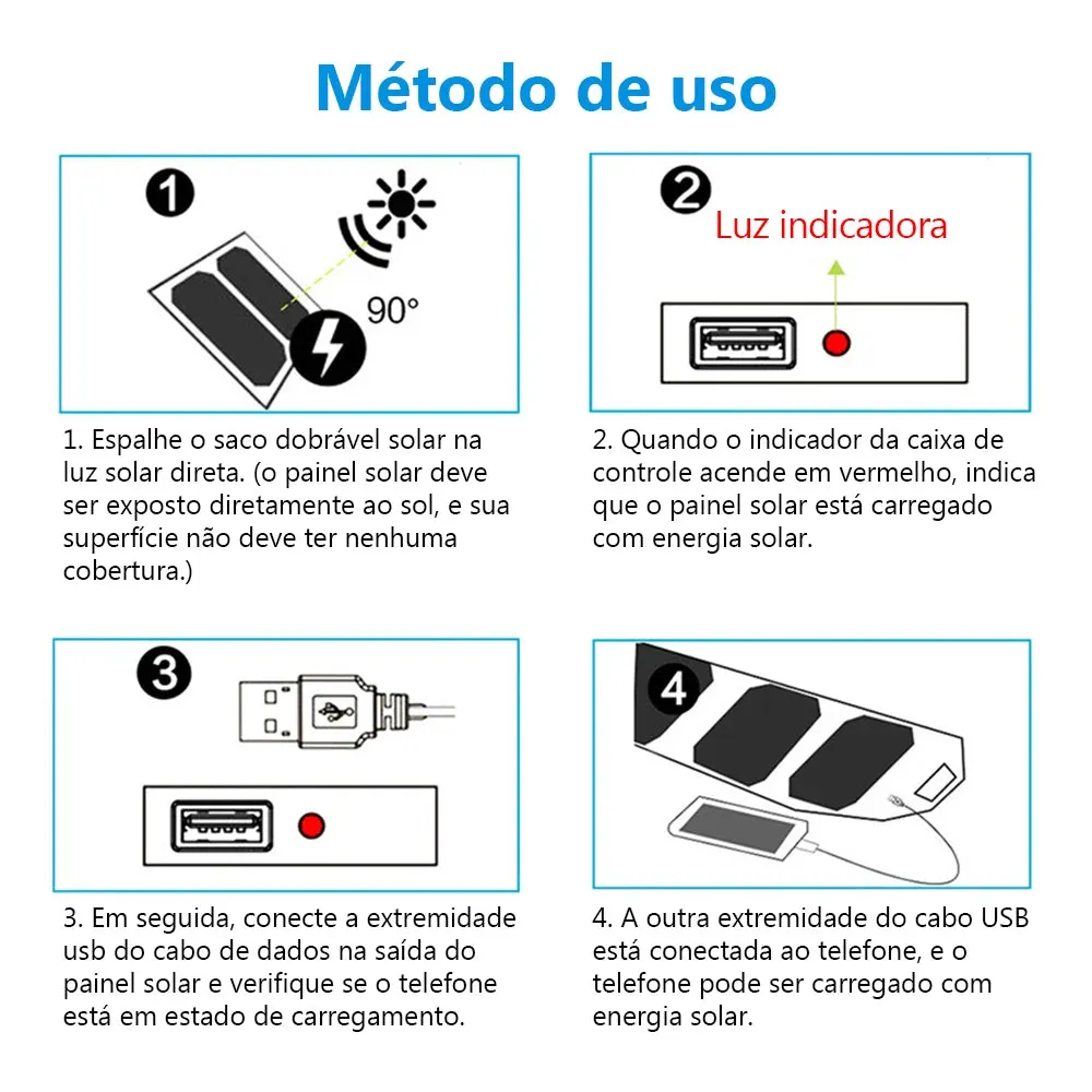 Folding Outdoor Solar Panel Charger - Portable 5V 2.1A USB Output for Smartphones, Camping, Hiking, and Travel