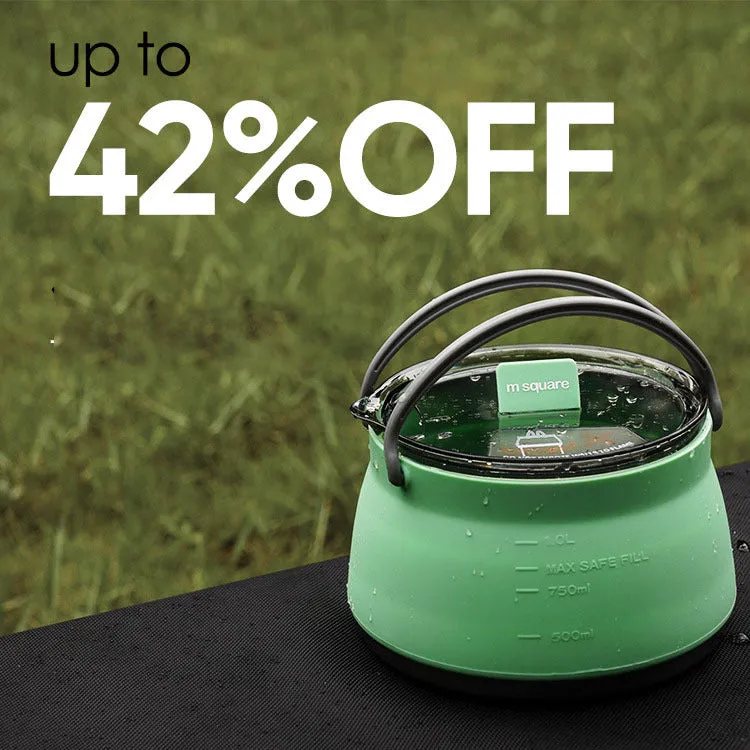 Folding Silicone Kettle Portable Camping Outdoor
