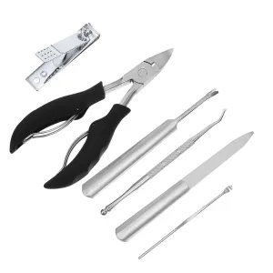FRCOLOR 1set Foot Care Tools Ergonomic Nail Clipper Kit for Manicure Pedicure Exfoliating Accessories for Calloused Feet Easy to Carry Travel Black