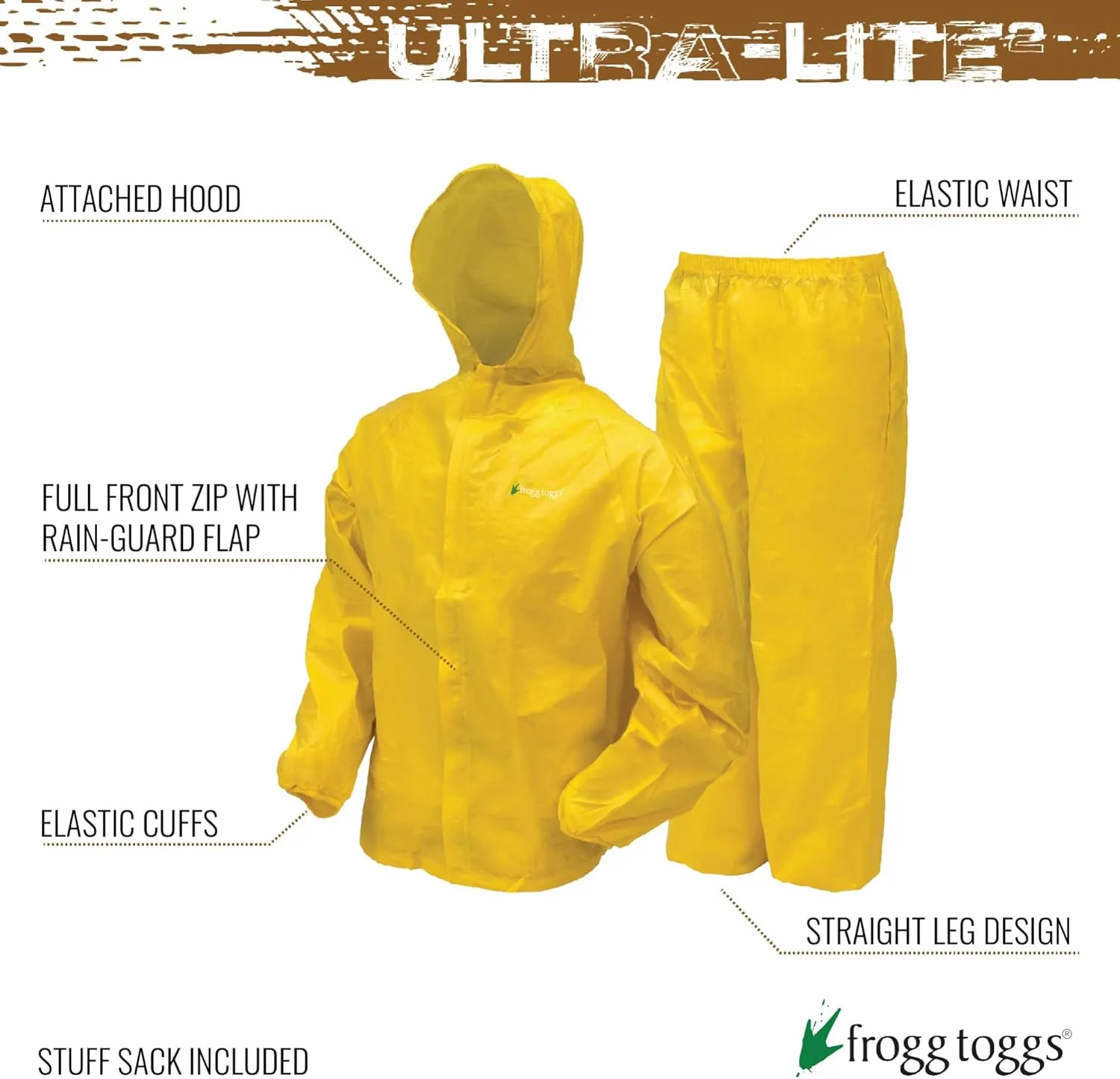 FROGG TOGGS Youth Ultra-Lite2 2-Layer Waterproof Breathable Rain Suit