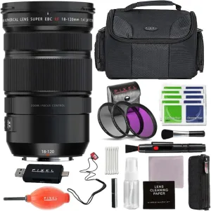 Fujifilm Fujinon XF 18-120mm f/4 LM PZ WR Lens - Black with Advanced Bundle & Travel Accessories