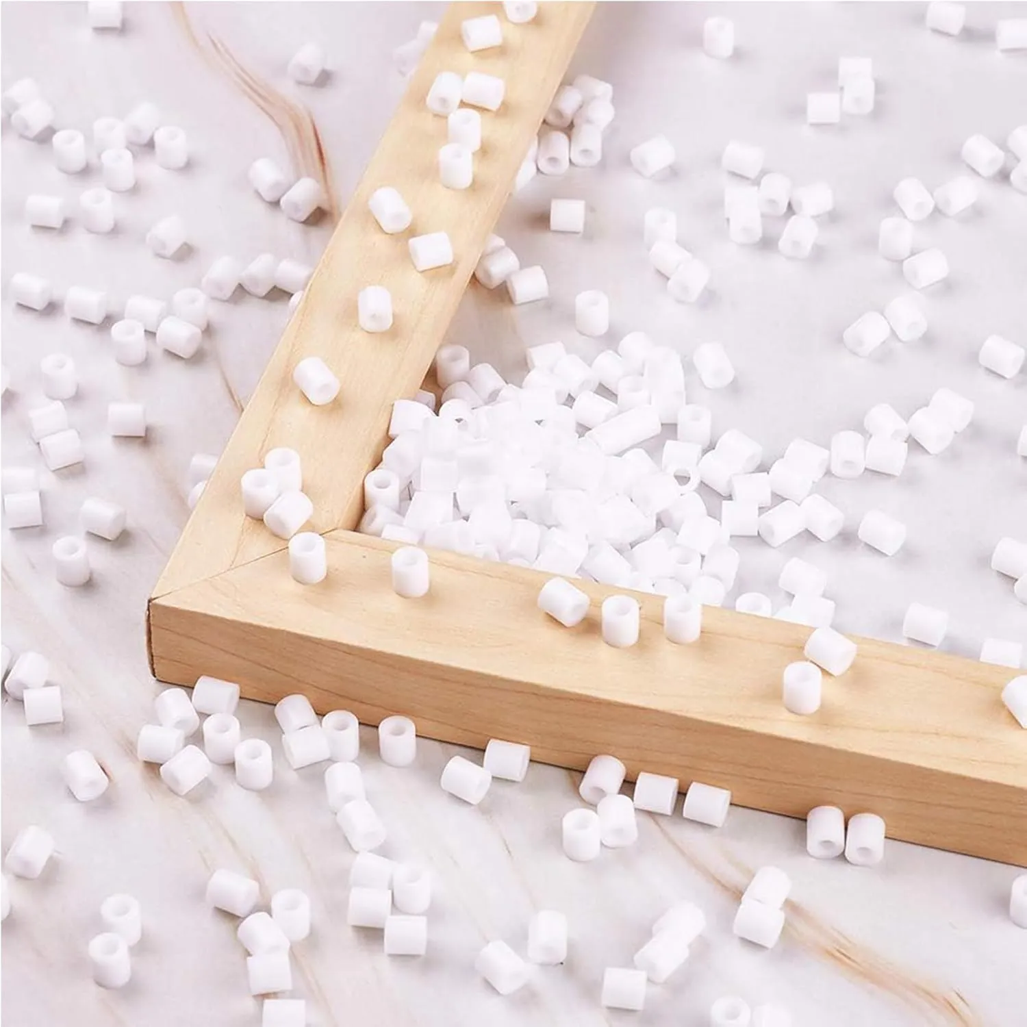 Fuse Beads 6000 Pieces White Melty Beads 5mm Iron Beads Compatible Perler Beads Hama Beads, White