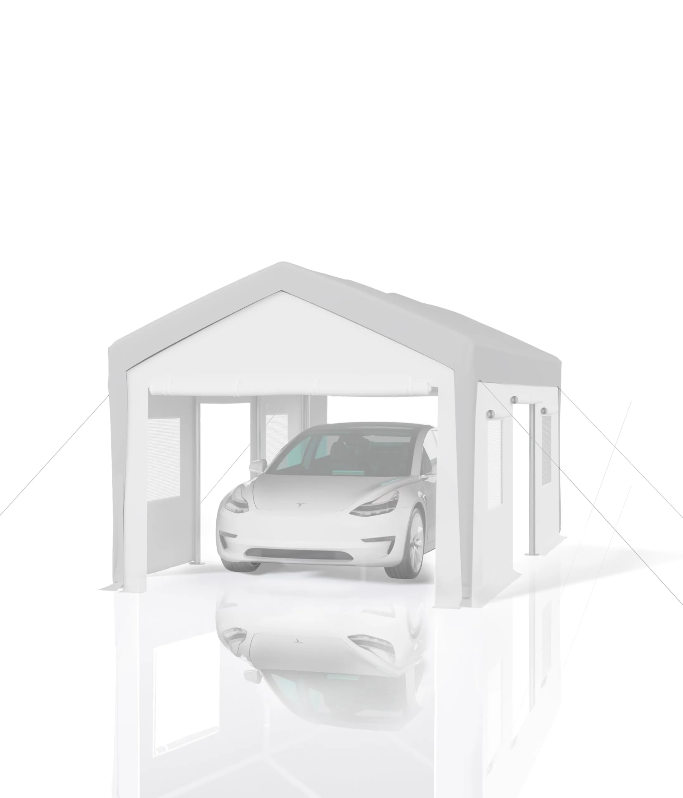 GarveeLife 20'x 13'x 11' Windproof Carport Top Replacement Cover Heavy-Duty Garage Top Tent Shelter Tarp Waterproof & UV Protected (Top Cover ONLY, Frame Not Included) White