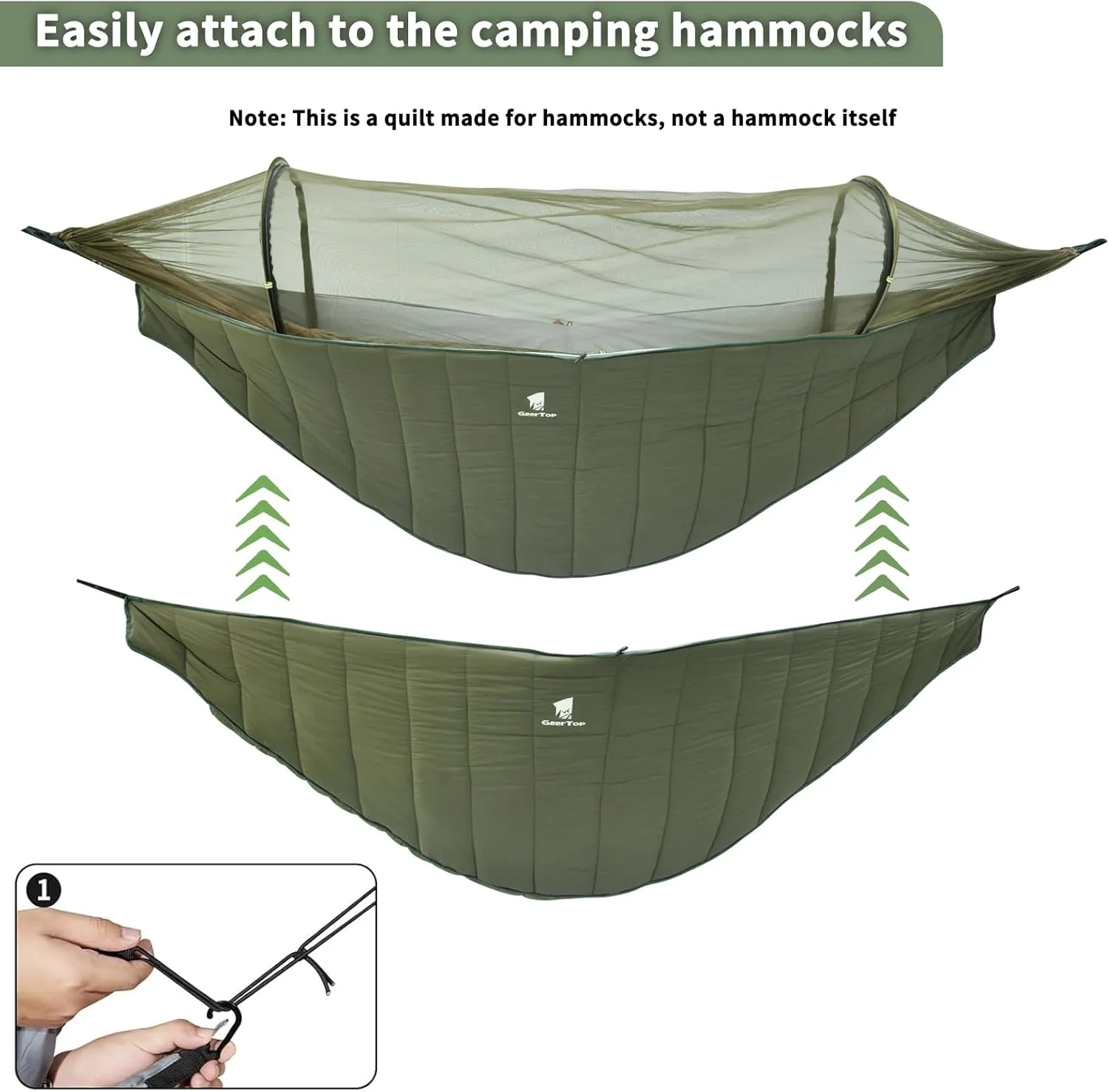 GEERTOP Ultralight Double Hammock Underquilt Full Length Warm Camping Quilt All Season for Outdoor Backpacking Hiking Travel