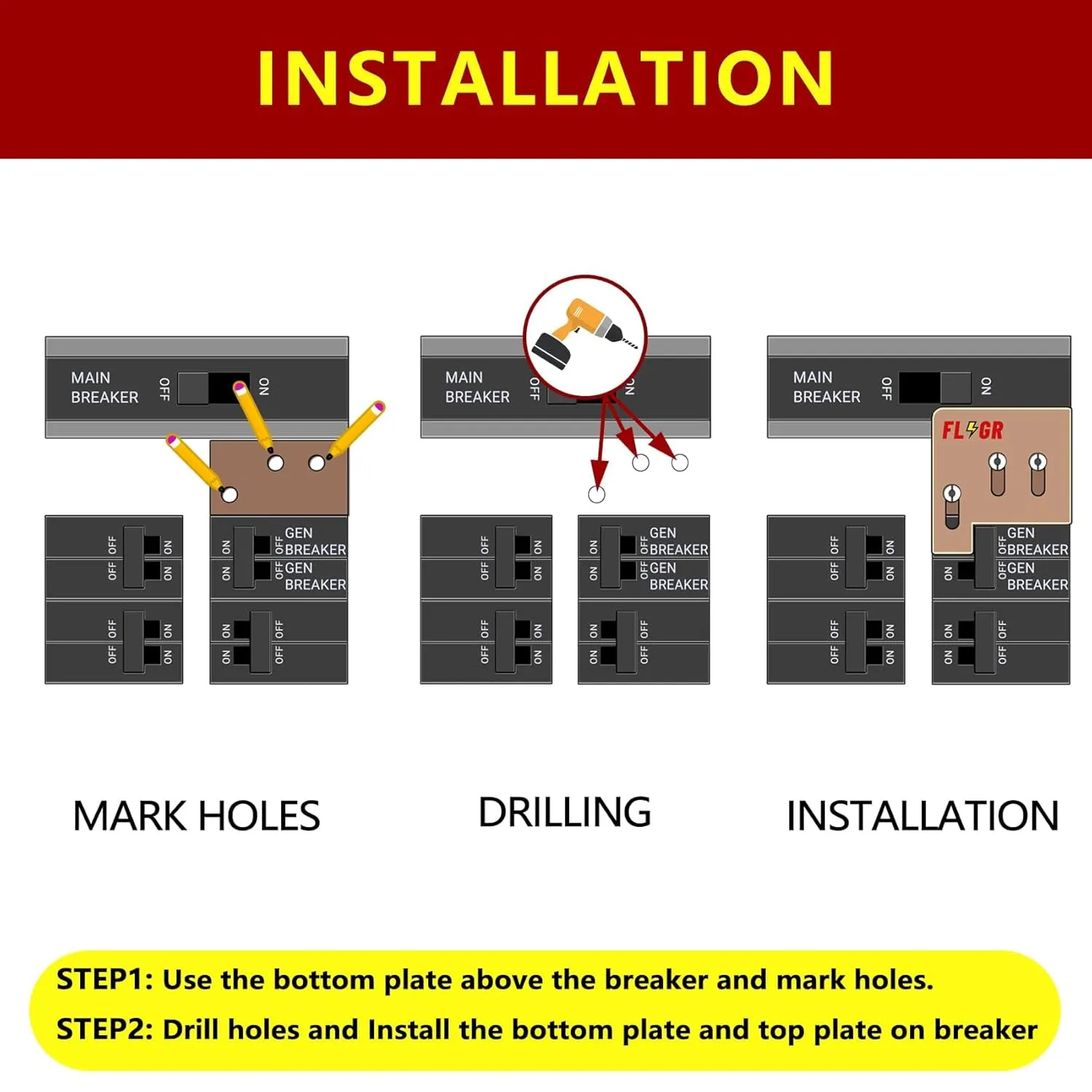 Generator Interlock Kit Compatible with Square D QO or Homeline 150 or 200 amp Panels. 1 3/8 in Spacing Between The Main and Generator Circuit Breakers, SD200A Professional Generator Interlock Kit