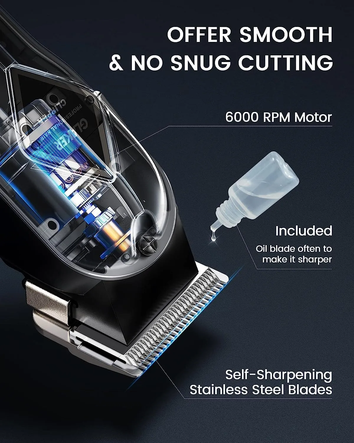 GLAKER Hair Clippers for Men Professional - Cordless Clippers and Trimmers Set, Complete Barber Kit for Hair Trimming & Beard Grooming, Mens Haircutting Kits for Blending & Fade Cuts