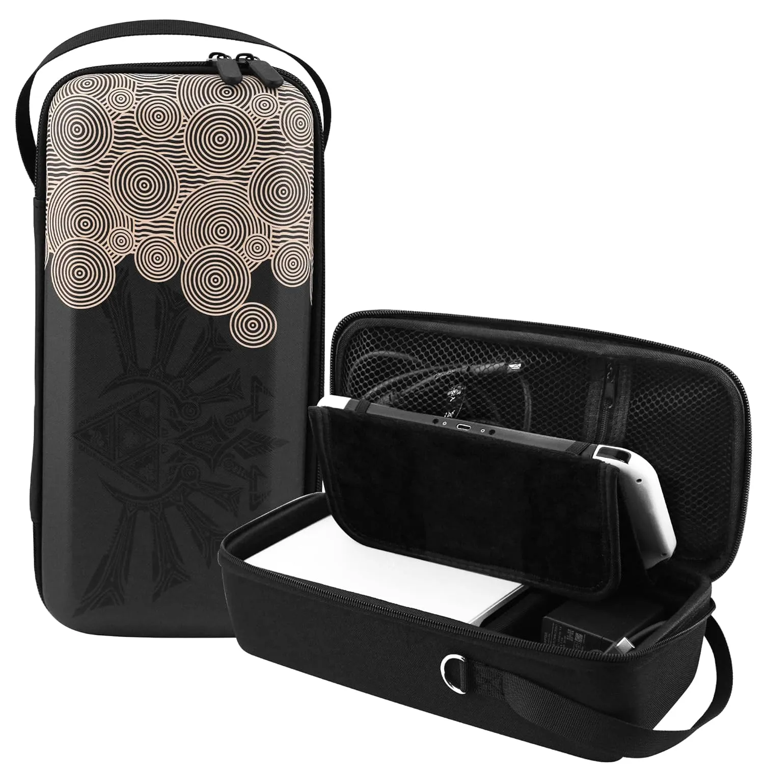 GLDRAM Switch Case for Zelda Tear of The Kingdom, Shockproof Carrying Case Built-in Stand Fit Switch Dock/Pro Controller and AC Adapter, Portable Travel Bag Pouch for Nintendo Switch/OLED Accessories