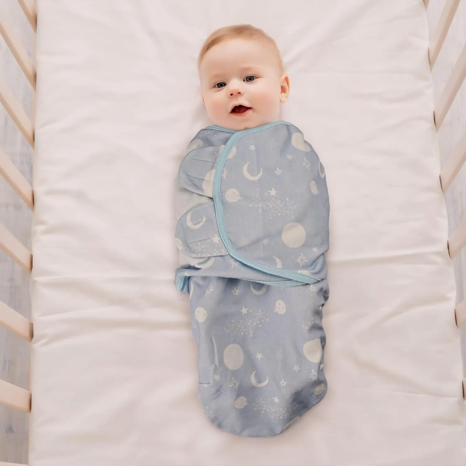 GLLQUEN BABY Swaddles for Babies Boys and Girls - Newborn Swaddle Sack 3 Pack, Baby Swaddle 0-3 Months, Soft Sleep Sack, Blanket Wrap, Space & World, Baby Essentials