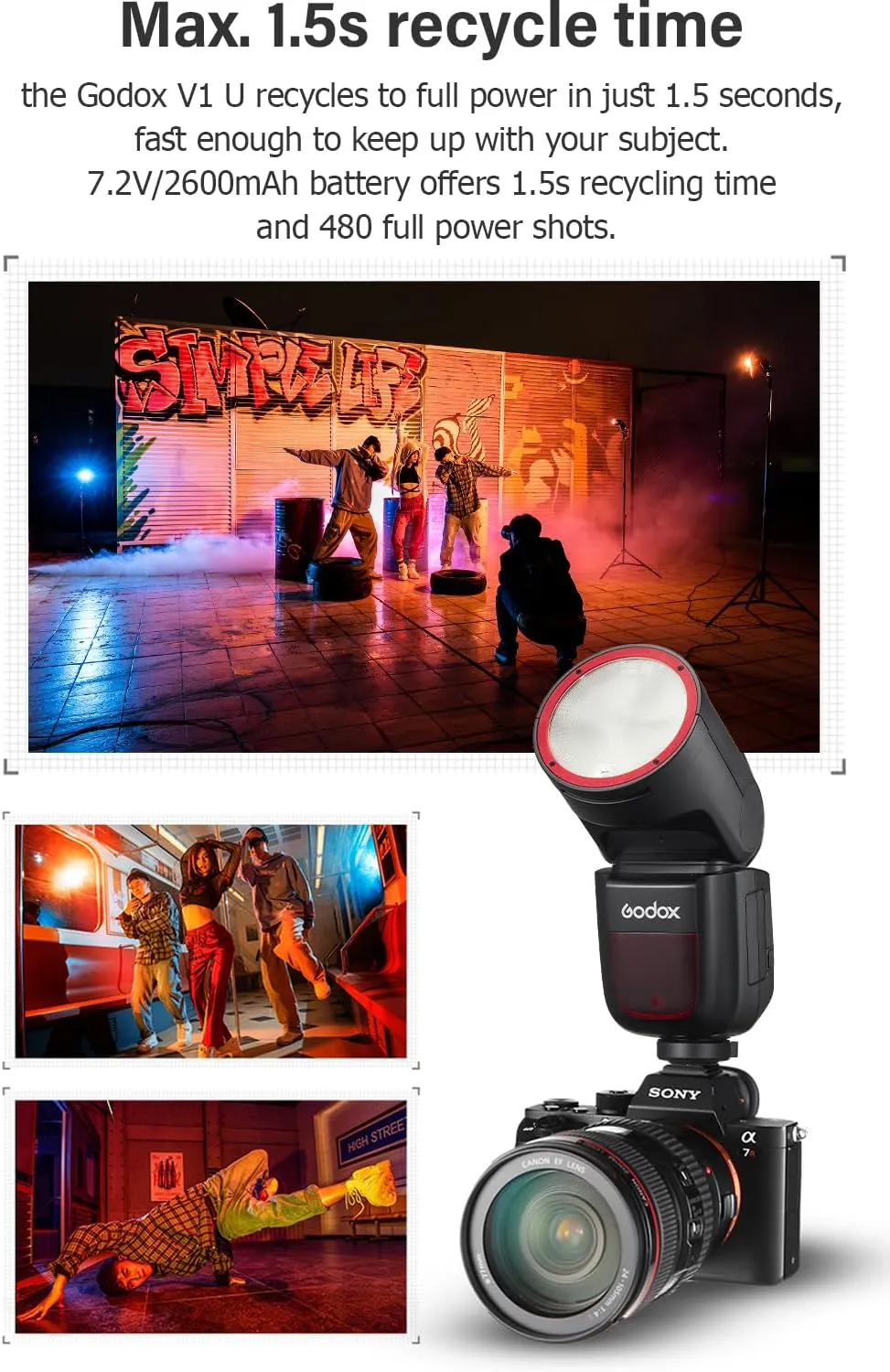 Godox V1 N U Flash for Nikon, Godox V1-N U HSS TTL Round Head Speedlight with Accessories Kit for Portrait, Event, Travel, Wedding Photography