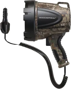 GOODSMANN Spotlight Hunting Camo Portable Handheld Spotlights 1500 Lumen Realtree® Xtra Halogen Boat Corded 12V Plug-in Spot Light Outdoor with Oxford Bag Tactic Pro H102-01