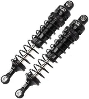 GPM Upgrades Aluminum 6061-T6 Front Adjustable Spring Dampers For1/10 Rock Rey LOS03009T1/T2 RC Car (Black)
