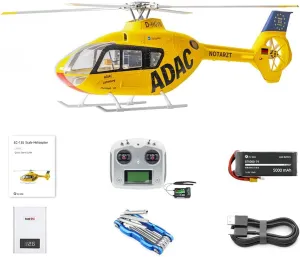 GPS RC Helicopter Model, FLYWING EC135 470-Class 2.4G 6CH 4 Detachable Propellers RC Simulation Helicopter Model with H1 Flight Controller and Return-to-Home (RTF Version)