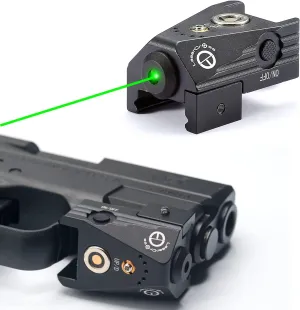 Green Laser Sight for Pistol, Rifle or Handgun, Aluminium Shell, Tactical Sights Airsoft, Scope Hand Gun Rifles, Fit Picatinny Rail, Magnetic USB Rechargeable and Ambidextrous Control, Lightweight
