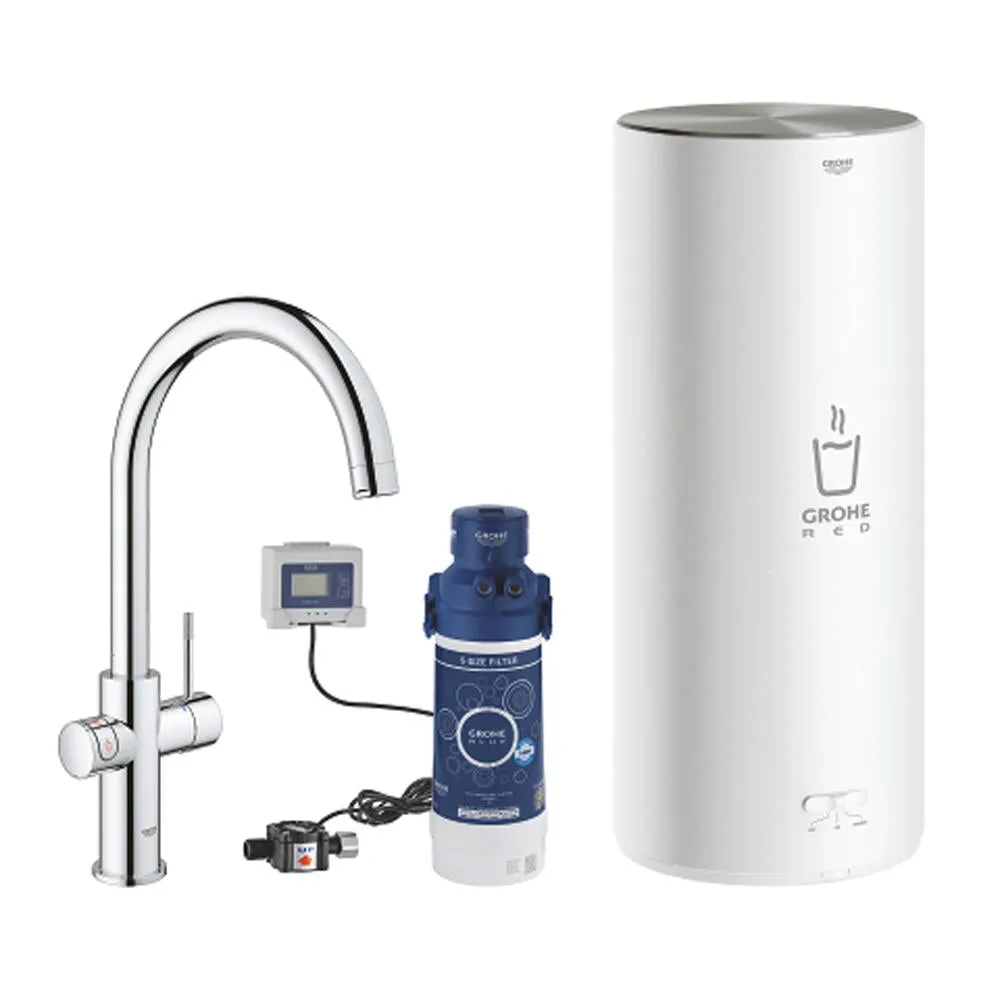 Grohe Red Duo Tap and Large Size Boiler with High C Shaped Spout