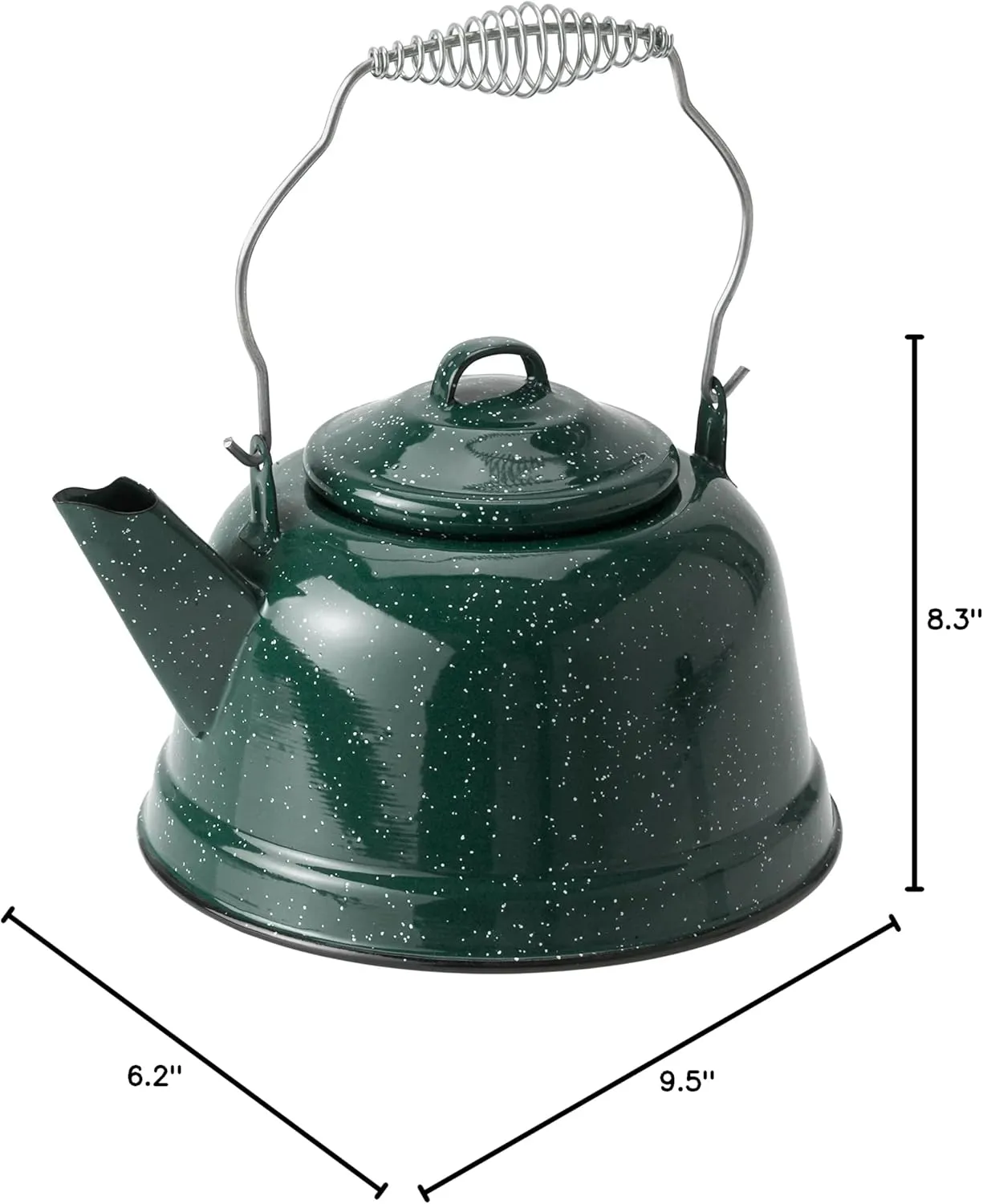 GSI Outdoors Tea Kettle | Enameled Steel 10 Cup Tea Kettle for Outdoor Cooking, Camping, Cabin and Home Kitchen