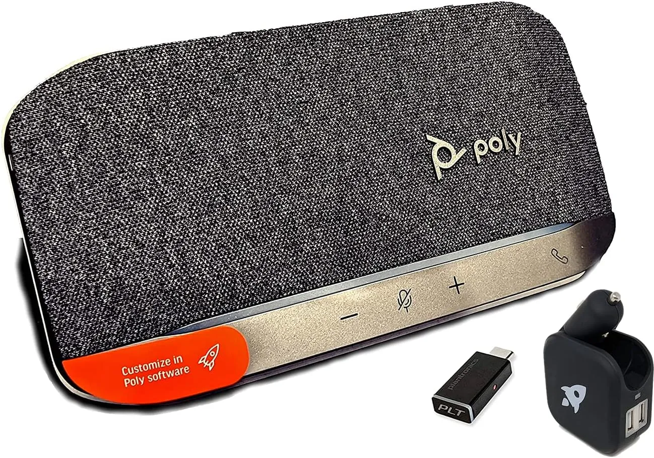 GTW Bundle with Poly SYNC 20  USB-C Bluetooth Speakerphone w/ dongle and Charger - For Streaming Voice/Video, Distance Learning, Remote Work, School,Conferencing Apps - Zoom, Webex, Meet, Teams