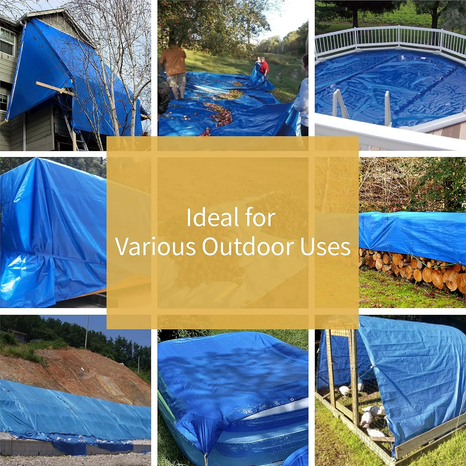 GUARD SHIELD Blue Tarp Waterproof 20x30 Feet Medium Duty All Purpose Poly Tarps Cover 7mil