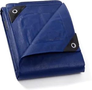 GUARD SHIELD Heavy Duty Matte Blue Tarp Waterproof 10x12 Feet Large UV Resistant Tarps Cover Outdoor 11mil