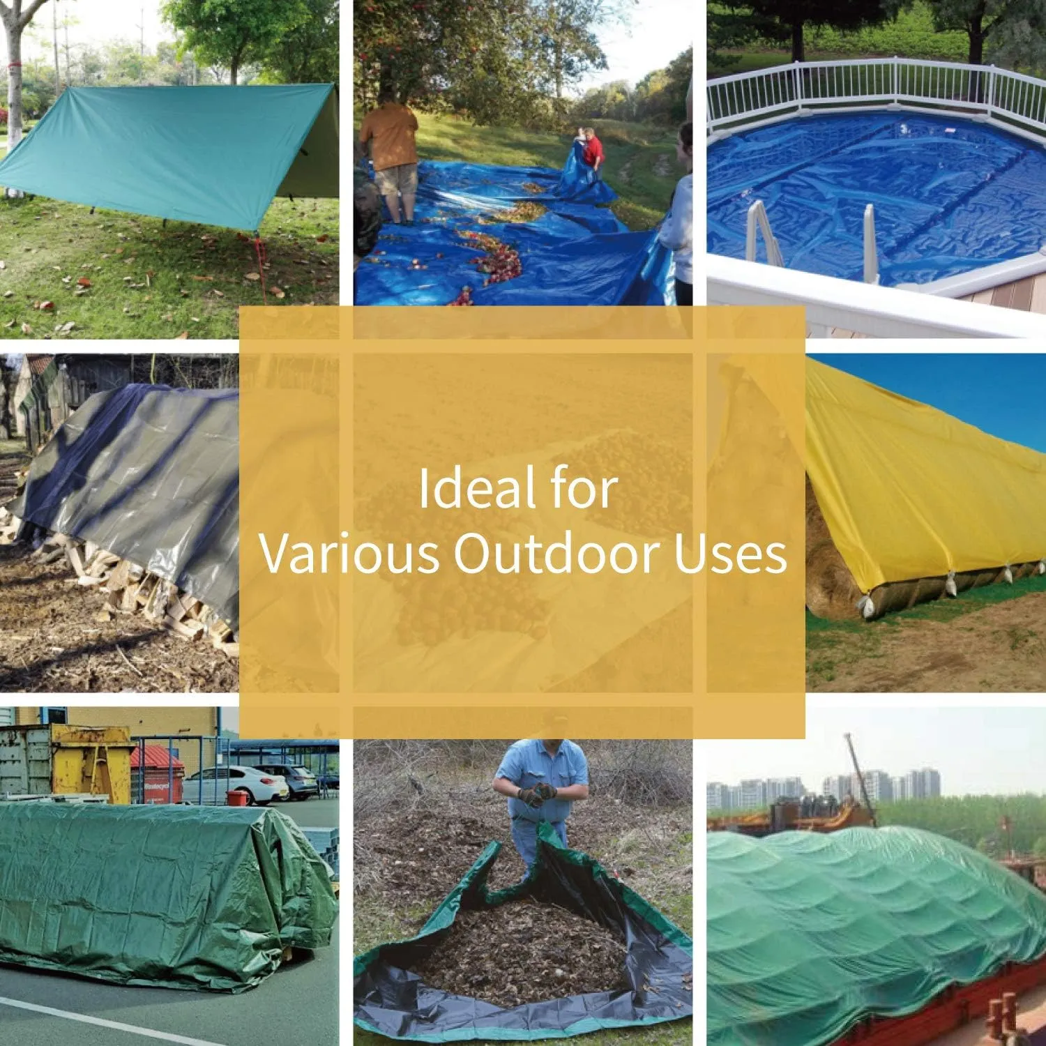 GUARD SHIELD Heavy Duty Tarp 12x20 Feet Green Multi Purpose Thick Waterproof Poly Tarp Cover 10mil