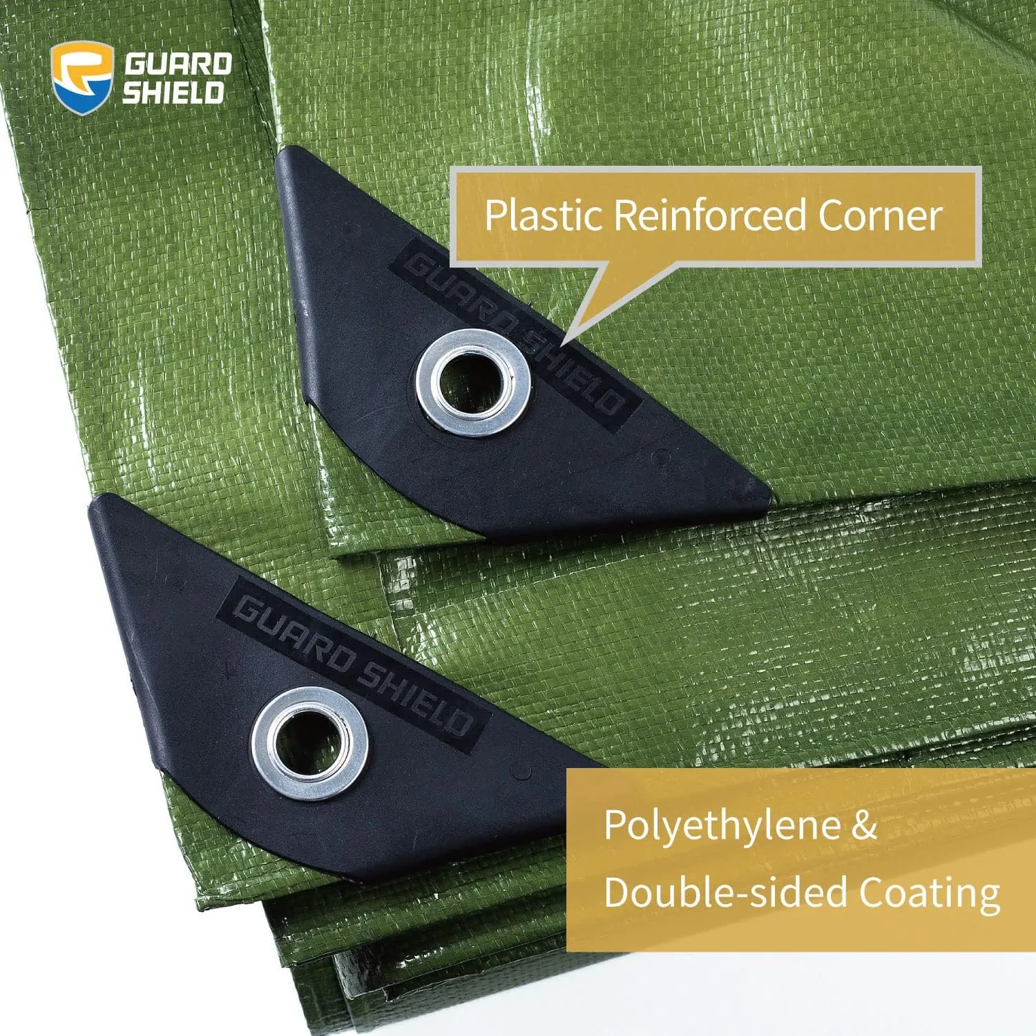 GUARD SHIELD Heavy Duty Tarp 12x20 Feet Green Multi Purpose Thick Waterproof Poly Tarp Cover 10mil