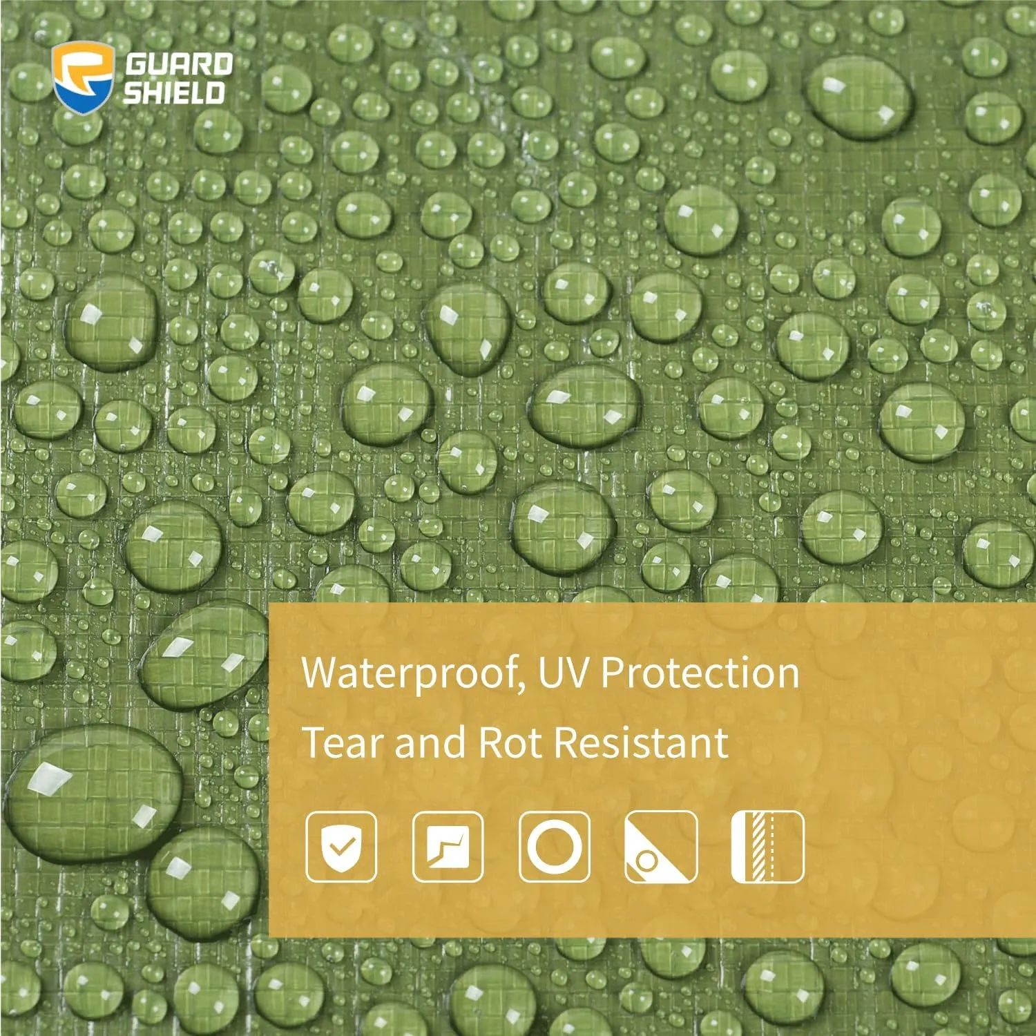 GUARD SHIELD Heavy Duty Tarp 12x20 Feet Green Multi Purpose Thick Waterproof Poly Tarp Cover 10mil