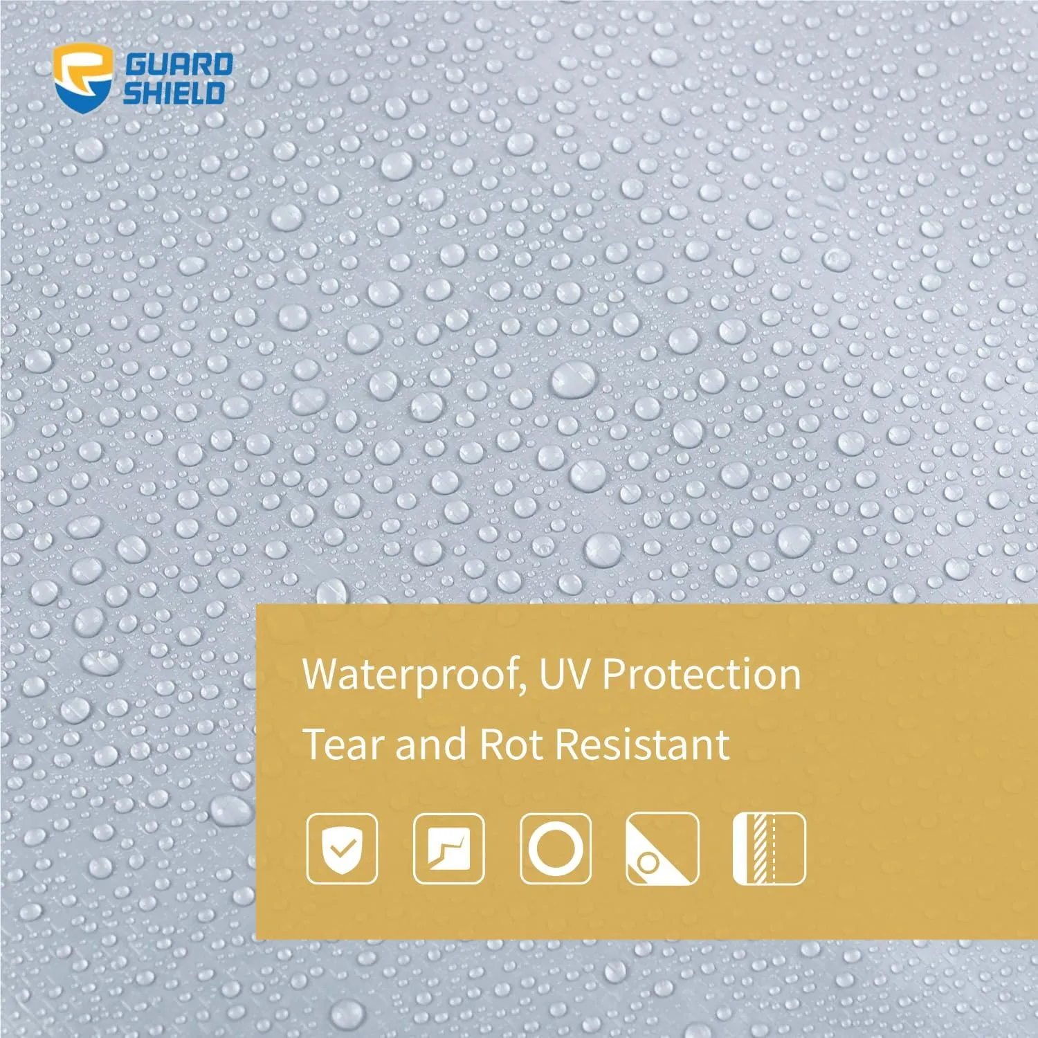 GUARD SHIELD Silver Tarp Waterproof 8x8 Feet Medium Duty All Purpose Poly Tarps Cover 7mil