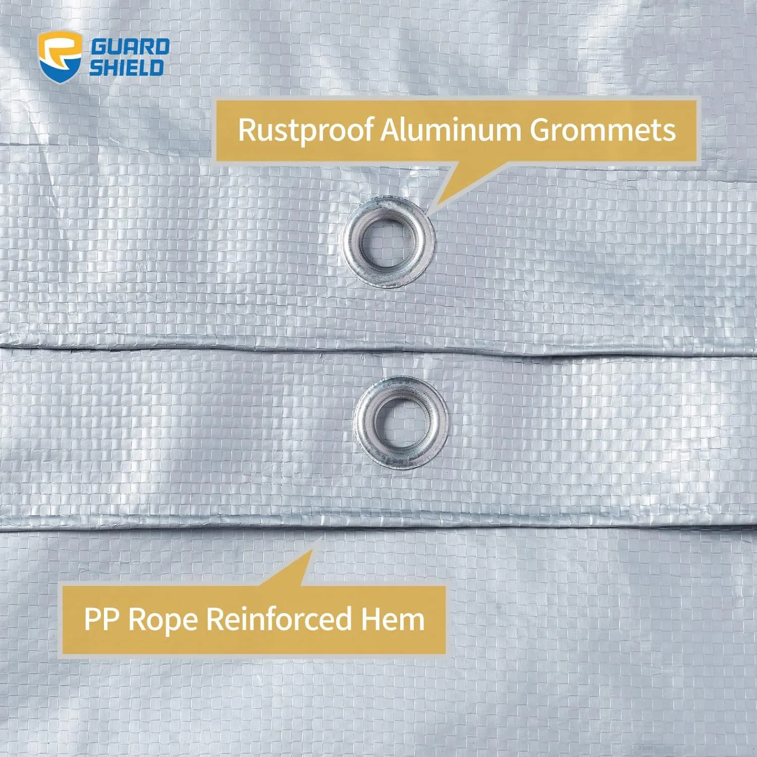 GUARD SHIELD Silver Tarp Waterproof 8x8 Feet Medium Duty All Purpose Poly Tarps Cover 7mil