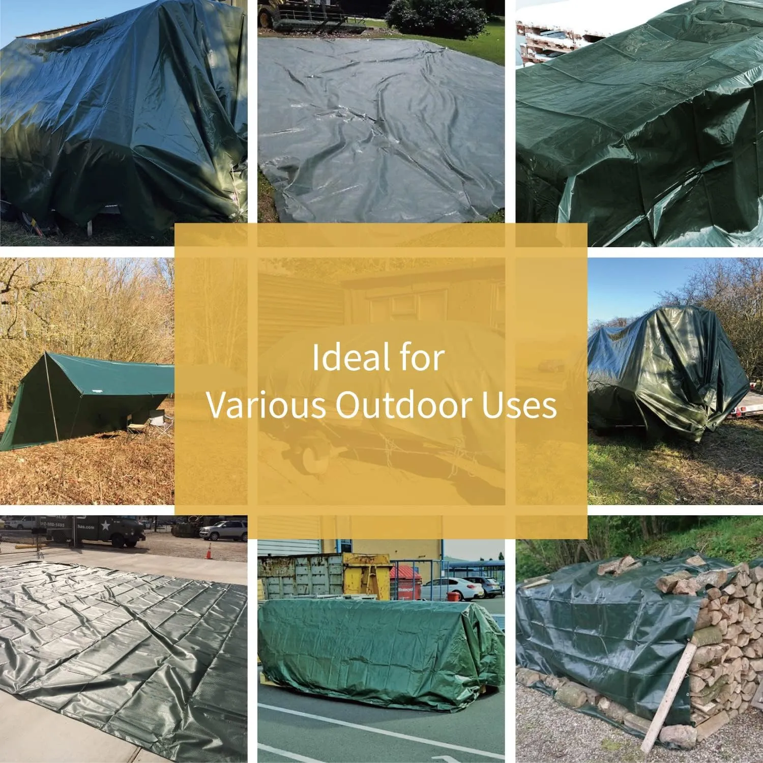 GUARD SHIELD Super Heavy Duty Green/Silver Poly Tarp Cover 6x8 Feet Waterproof 16mil Thick UV and Tear Resistant Tarpaulin with Grommets and Reinforced Edges