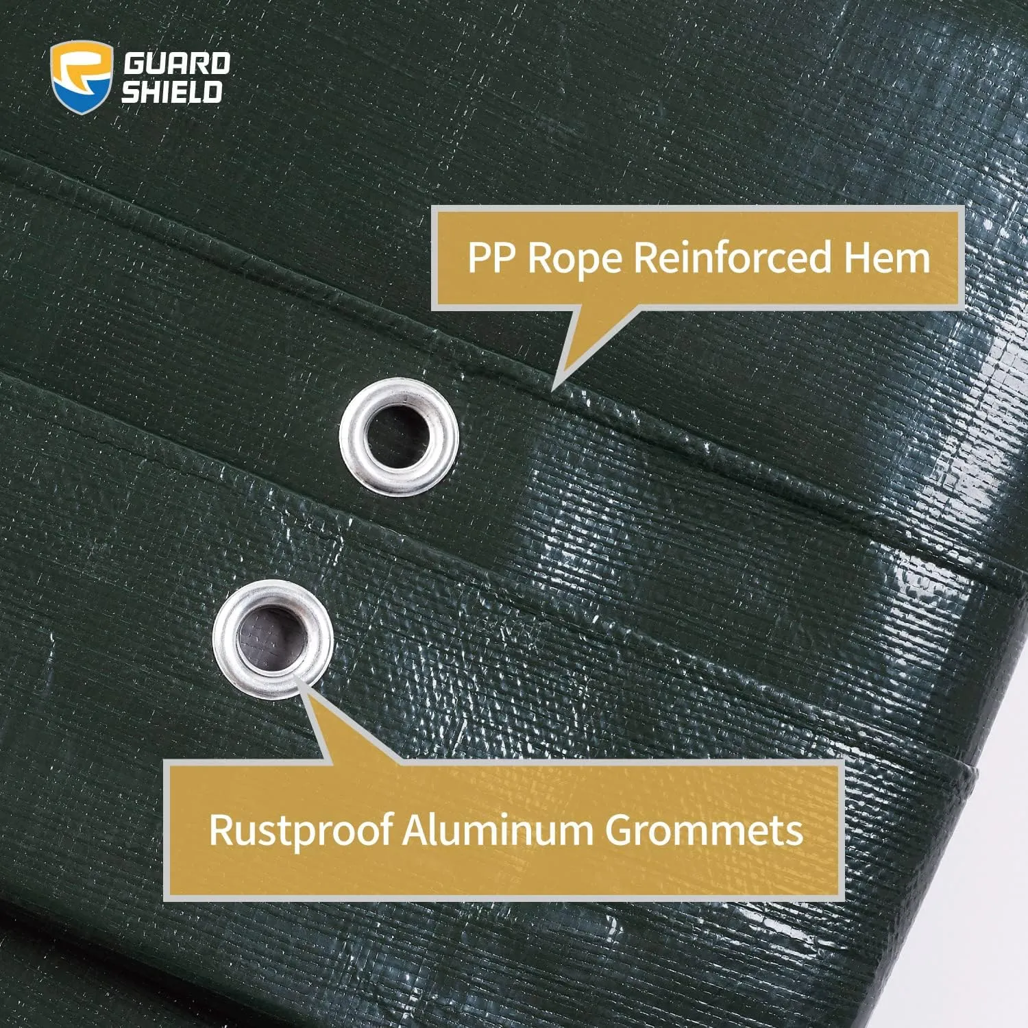 GUARD SHIELD Super Heavy Duty Green/Silver Poly Tarp Cover 6x8 Feet Waterproof 16mil Thick UV and Tear Resistant Tarpaulin with Grommets and Reinforced Edges