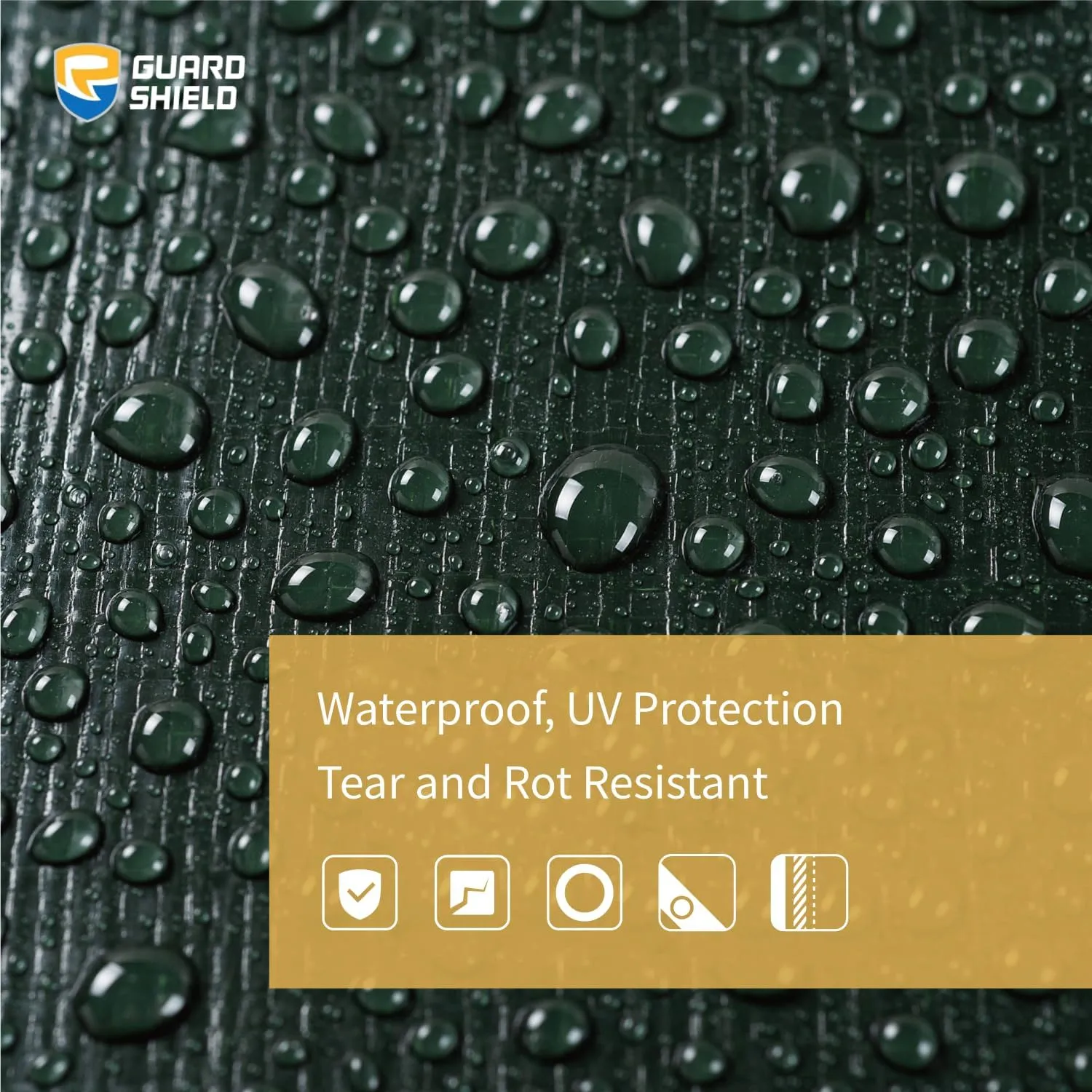 GUARD SHIELD Super Heavy Duty Green/Silver Poly Tarp Cover 6x8 Feet Waterproof 16mil Thick UV and Tear Resistant Tarpaulin with Grommets and Reinforced Edges