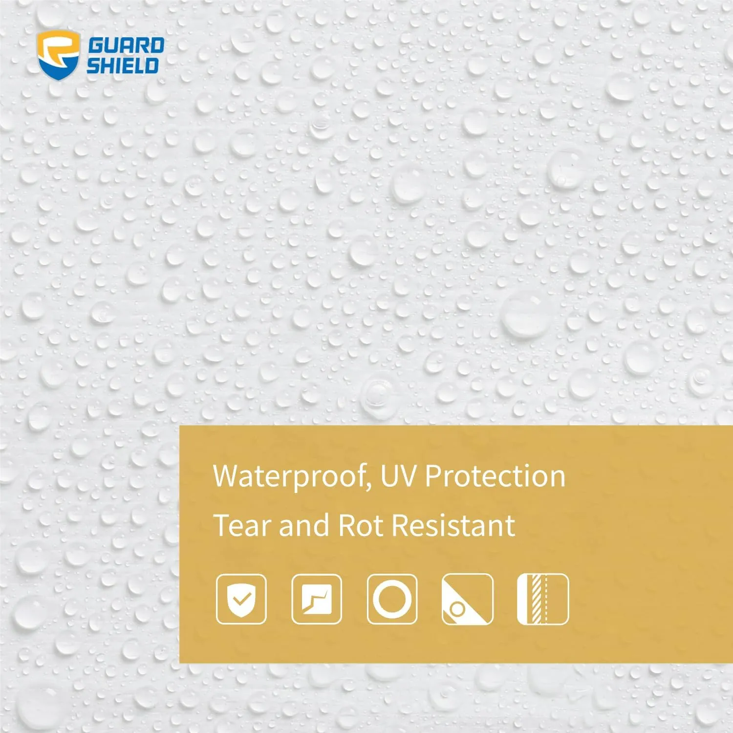 GUARD SHIELD Super Heavy Duty White Ploy Tarp Cover 16x16 Feet Waterproof Tarps 16mil Thick UV and Tear Resistant Tarpualin