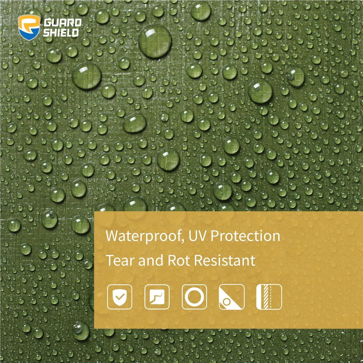 GUARD SHIELD Tarp Green Tarps Heavy Duty Waterproof 10x10 Feet Extra Large Outdoor Tarp Cover 12mil