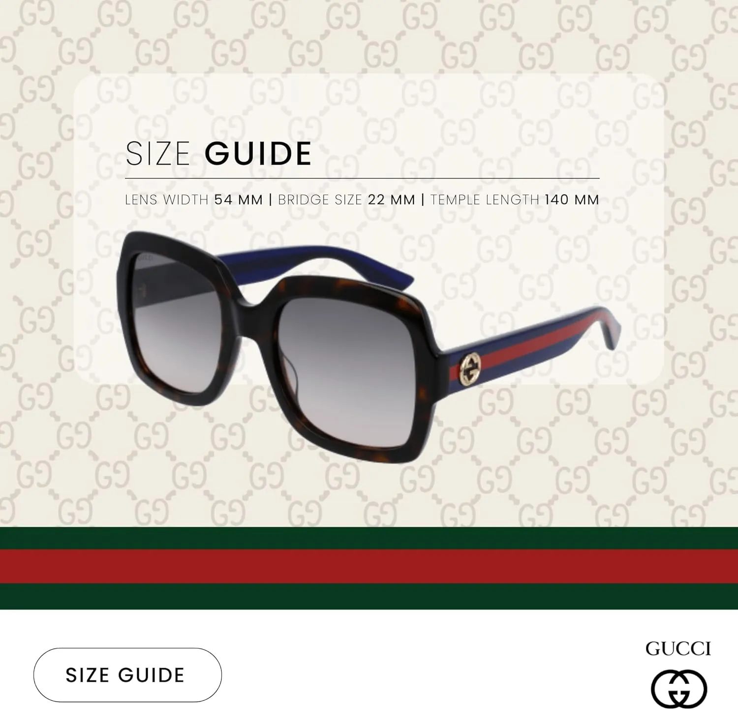 Gucci GG0036S Rectangle Sunglasses For Women   BUNDLE with Designer iWear Eyewear Care Kit