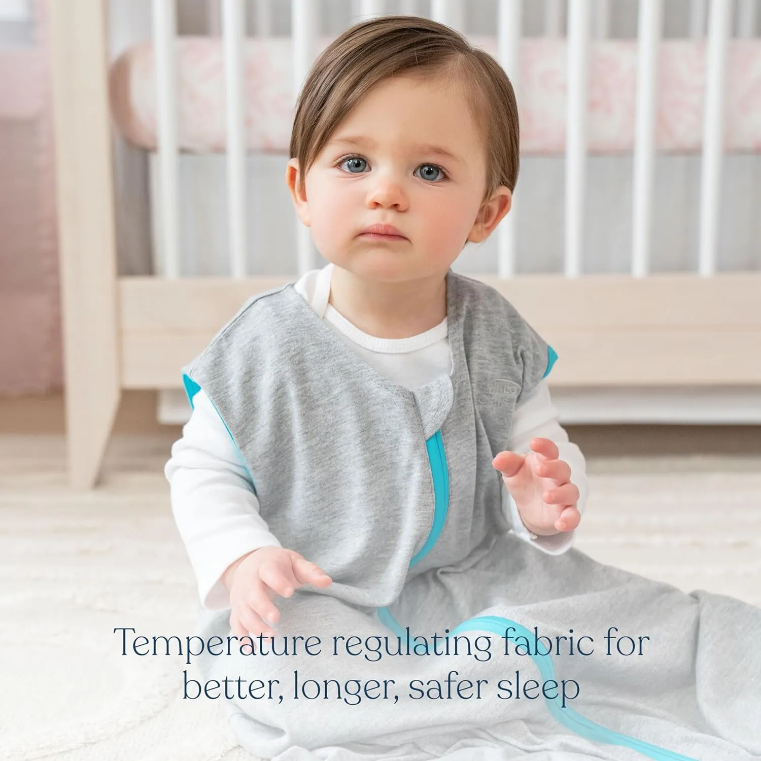 HALO Sleepsack Ideal Temp, Baby Wearable Blanket, TOG 1.0, Oatmeal/Pink, Small