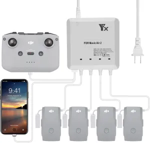 Hanatora Air 2S,Mavic Air 2 Battery Charger Compatible with DJI Air 2S,Mavic Air 2 Drone,Rapid Multi Parallel Charging Hub Accessories