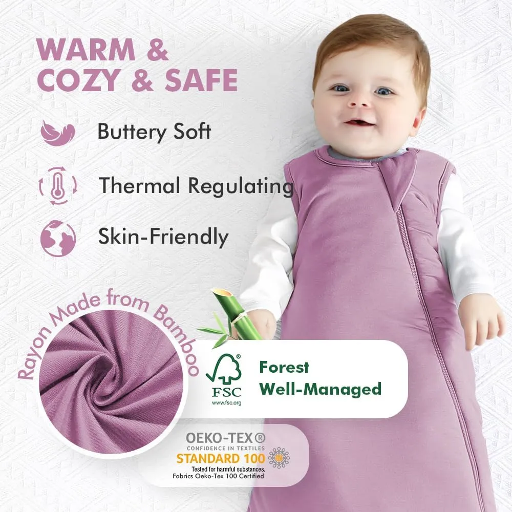 HAPIU Unisex Rayon Made from Bamboo Baby Sleep Sack TOG 1.0, 2-Way Zipper YKK, Wearable Blanket Baby